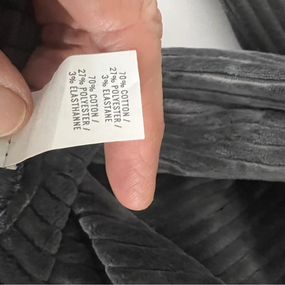 AERIE Groove-One Velour High Waisted Flare Leisure Pants Gray Ribbed High Waist - Picture 13 of 14